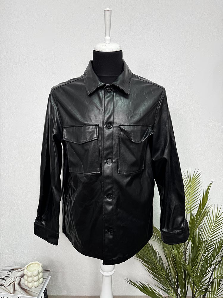 Geaca imitatie piele regular fit H&M L