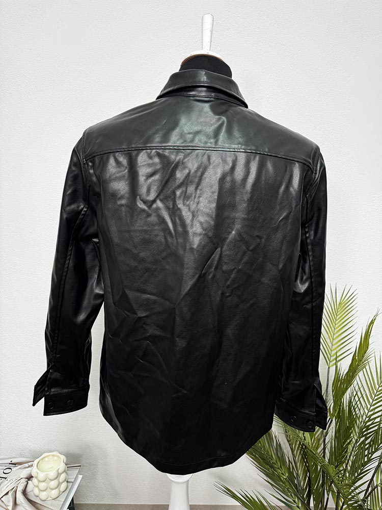 Geaca imitatie piele regular fit H&M L - imagine 2