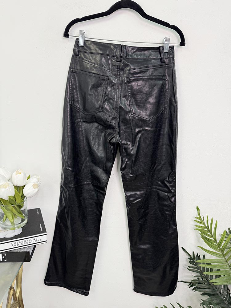 Pantaloni imitatie piele H&M 38 - imagine 2