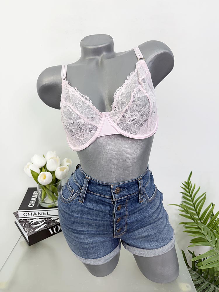 Sutien dantelat cu pietricele fara burete Primark 80F