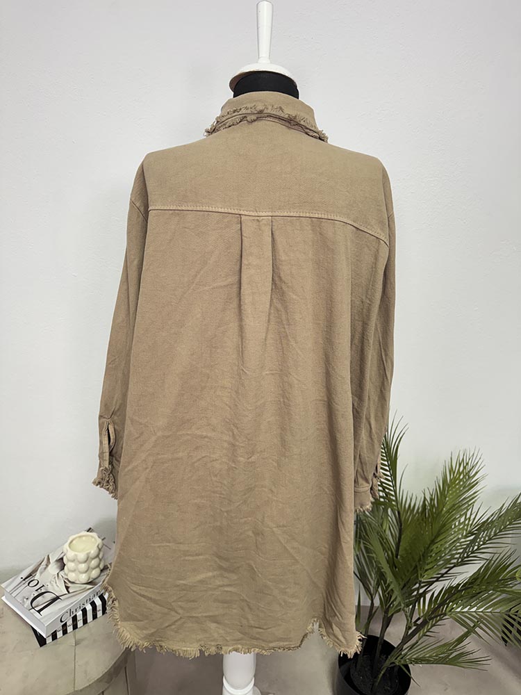 Hanorac blug lunga tip camasa Made in Italy cam XL - imagine 2