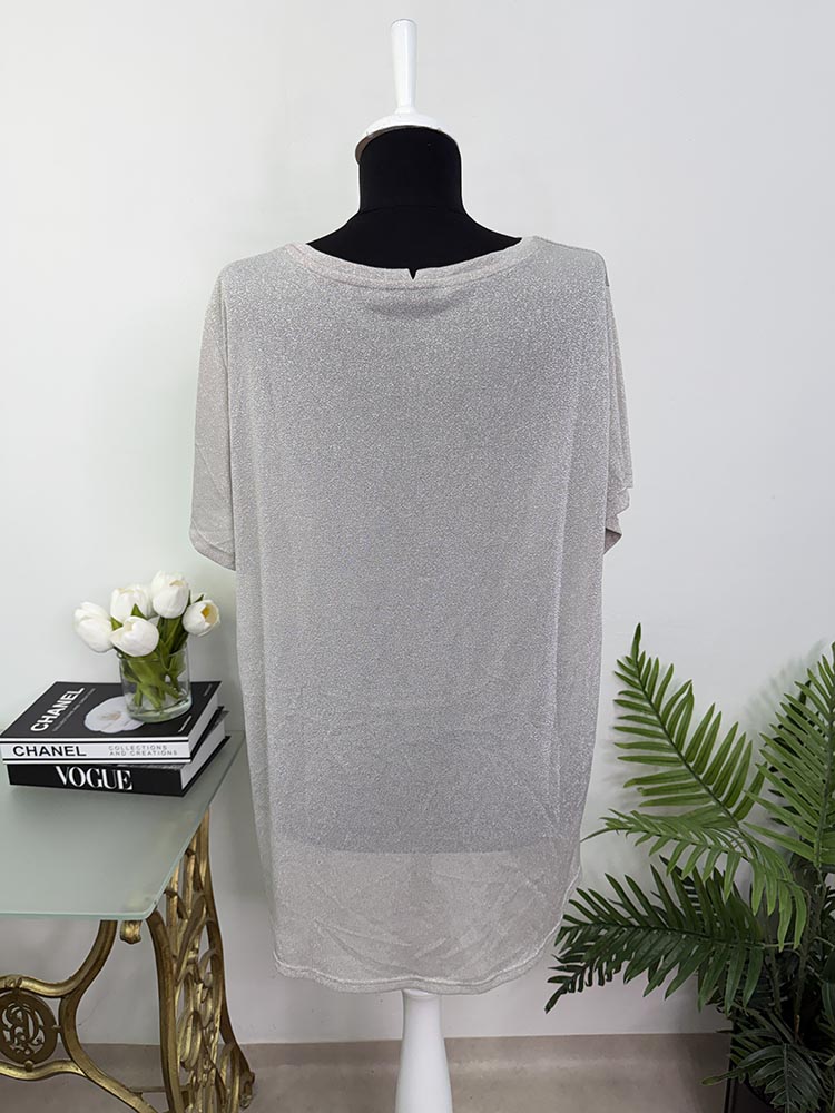 Tricou transparent cu fire stralucitoare Kiabi XXL - imagine 2