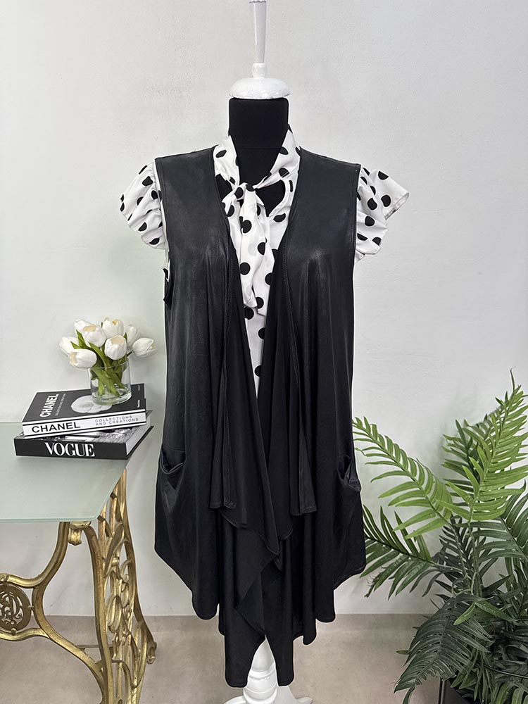 Vesta lunga imitatie piele Magna cam M