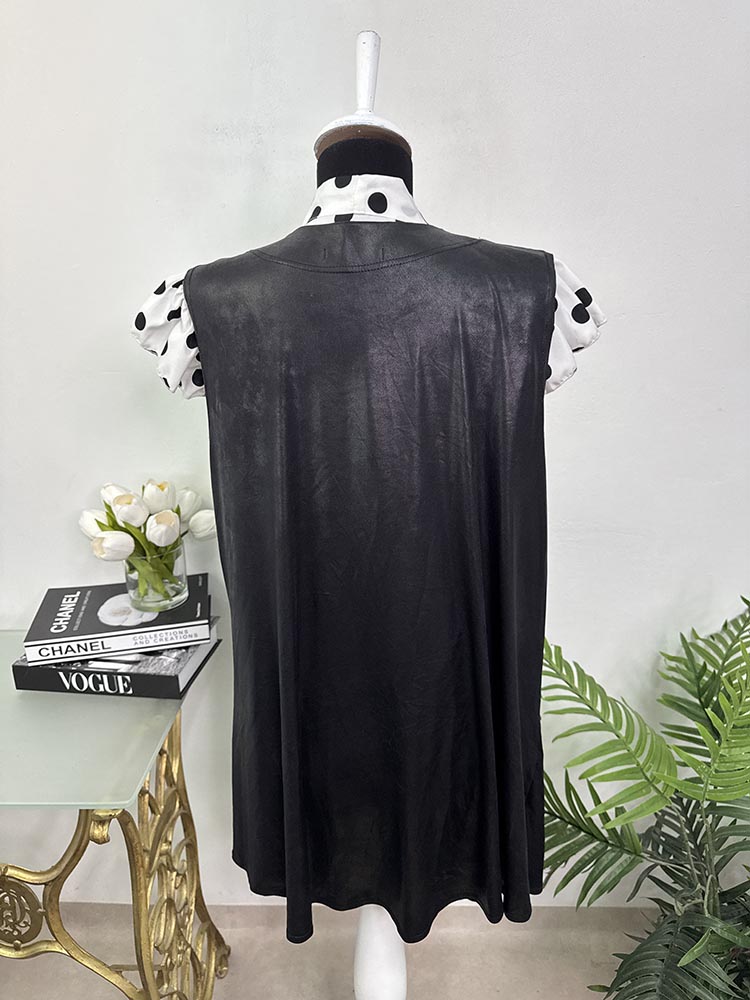 Vesta lunga imitatie piele Magna cam M - imagine 2