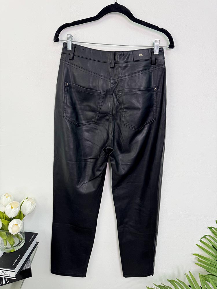 Pantaloni imitatie piele Zara 36 - imagine 2