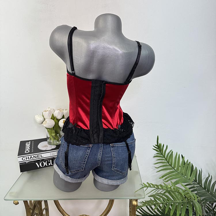 Corset satinat cu portjartier Exposed S - imagine 2