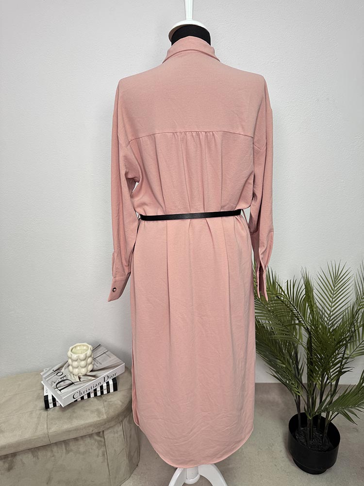 Rochie calitativa tip camasa cu curea inclus Zara S - imagine 2