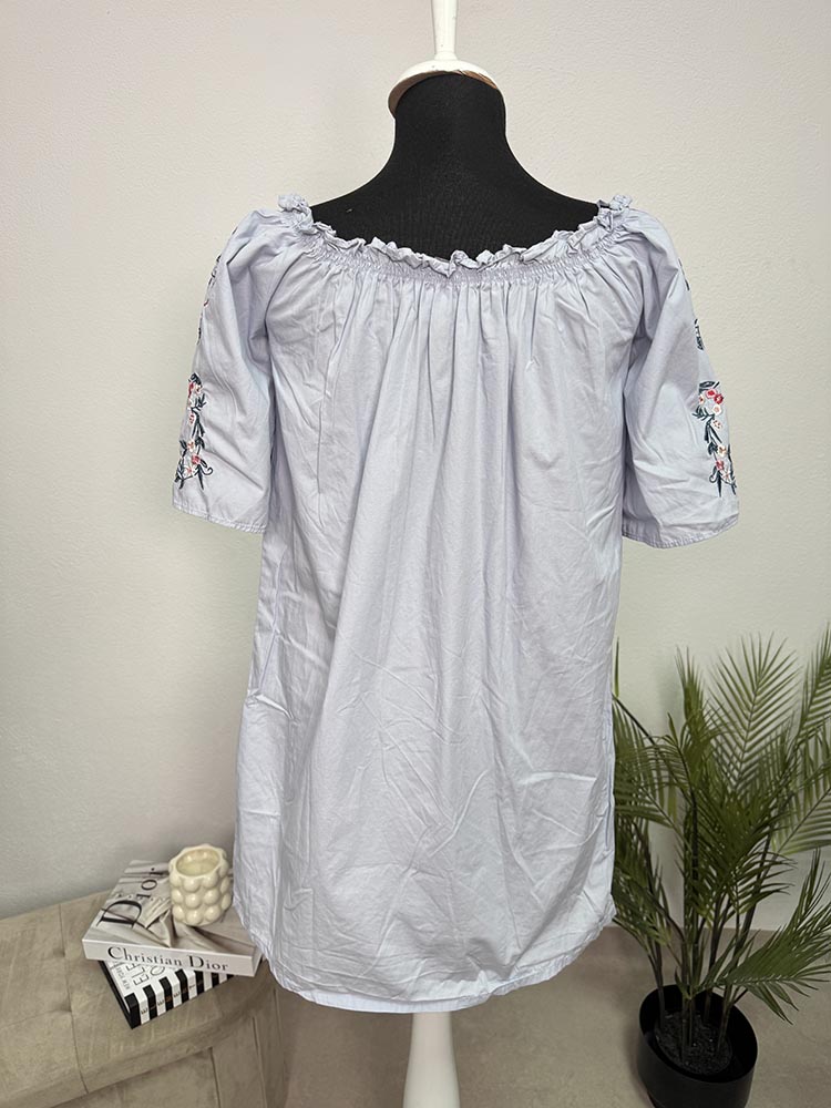 Rochie calitativa cu broderie bumbac Amisu 34 - imagine 2
