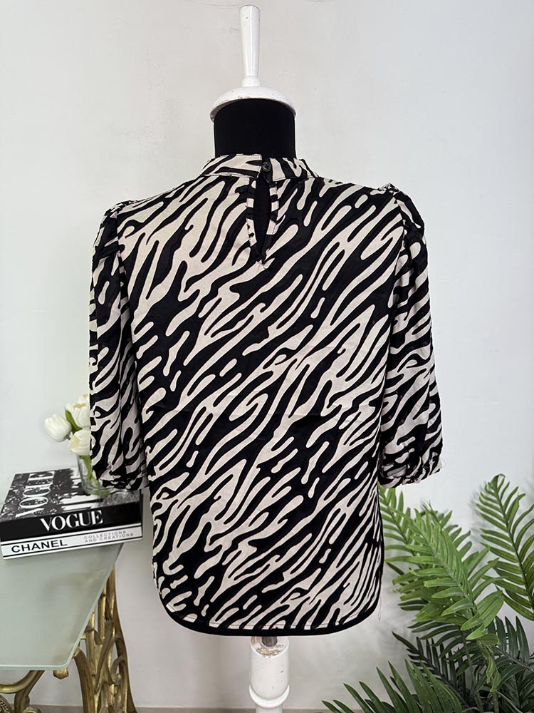 Bluza cu maneci bufante amestec vascoza Shoeby M - imagine 2