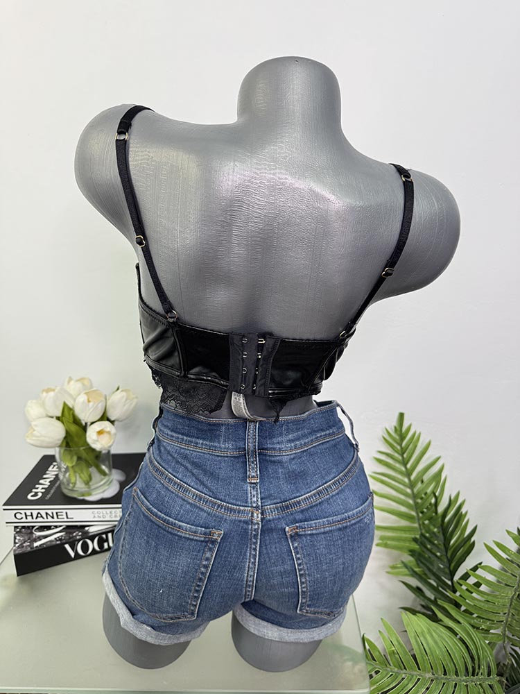 Sutien cu burete imitatie piele Ensored 75B - imagine 2