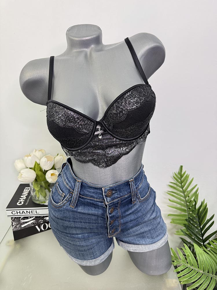 Sutien stralucitor cu burete push up S
