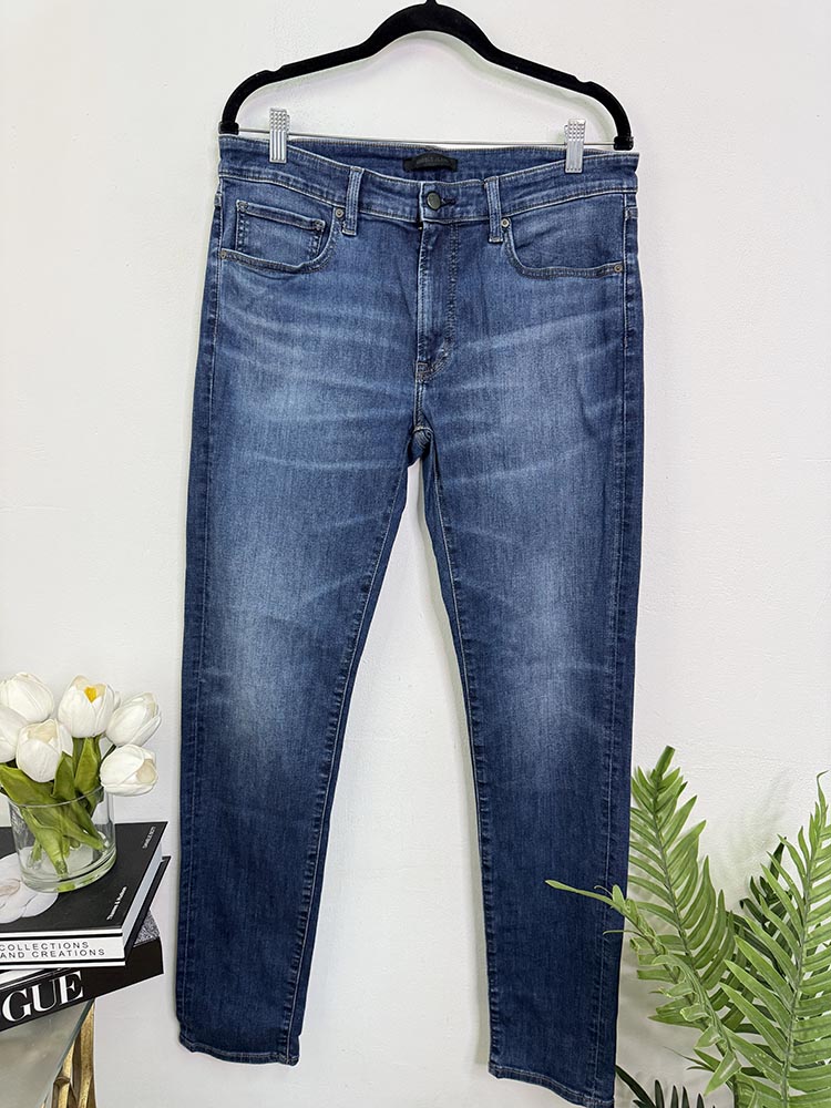 Blugi skinny fit tapered lowe rise elastic Uniqlo 34