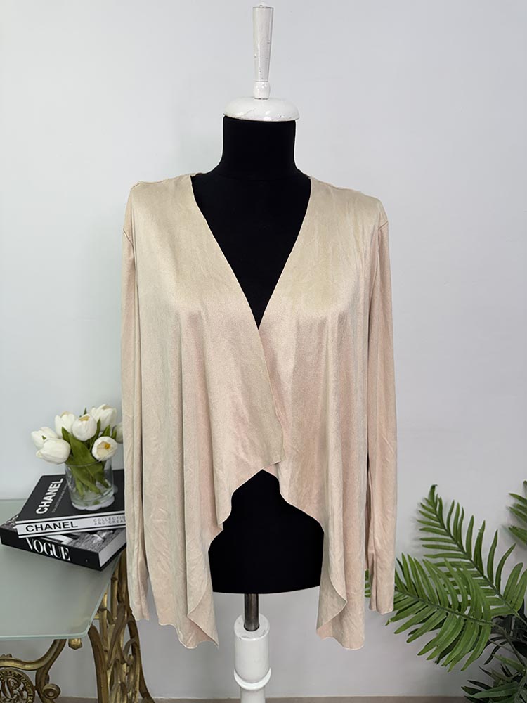 Cardigan imitatie piele intoarsa Jean Pascale 46