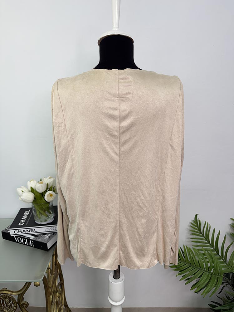 Cardigan imitatie piele intoarsa Jean Pascale 46 - imagine 2