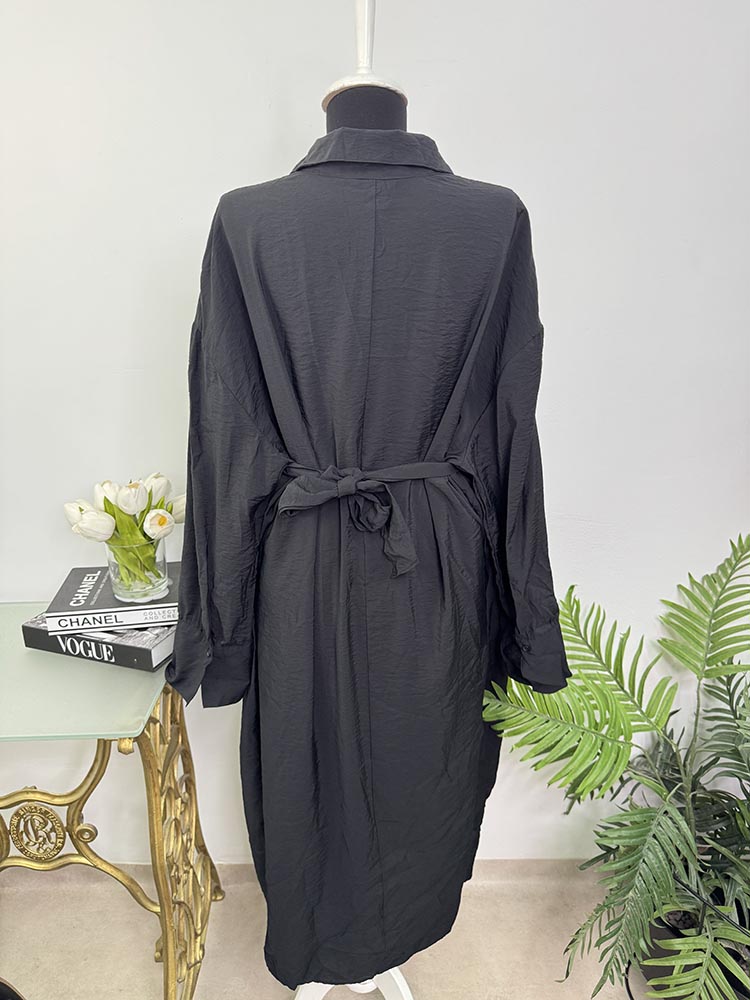 Rochie tip camasa cu cordon H&M L - imagine 2