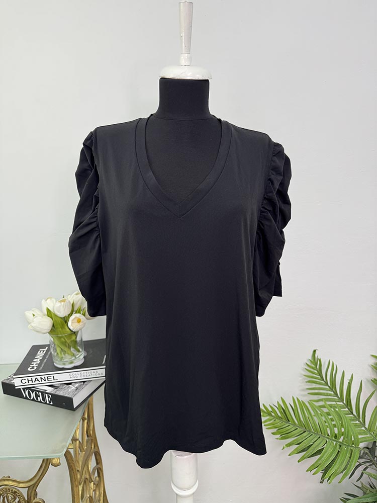 Tricou cu maneci bufante Lady day XXL