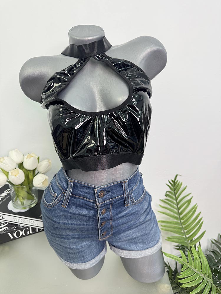 Sutien imitatie piele fara burete 4XL