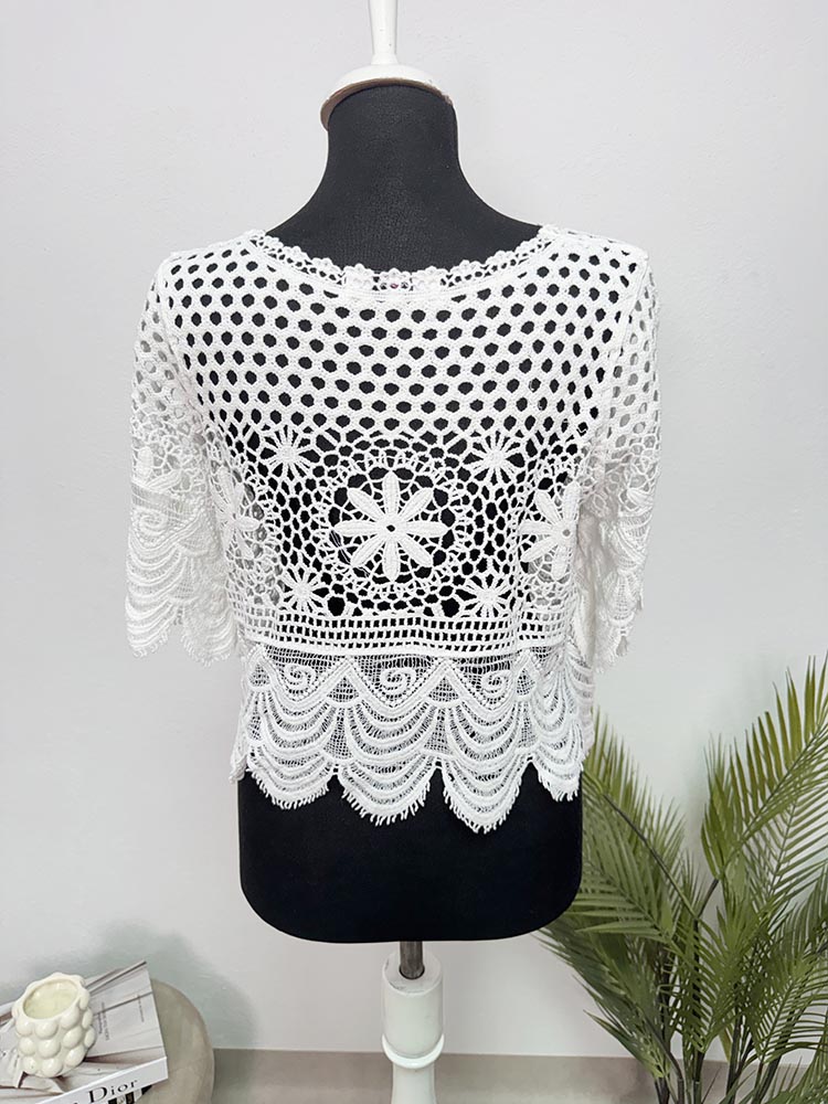 Tricou crosetat Wiya universala bumbac - imagine 2