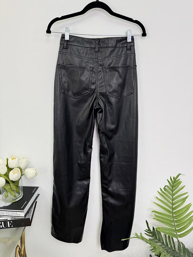 Pantaloni imitatie piele Bershka XS - imagine 2