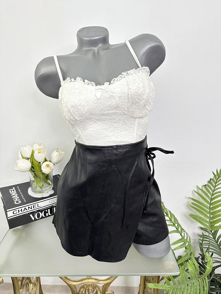Pantaloni scurti imitatie piele Abercombie&Fitch S