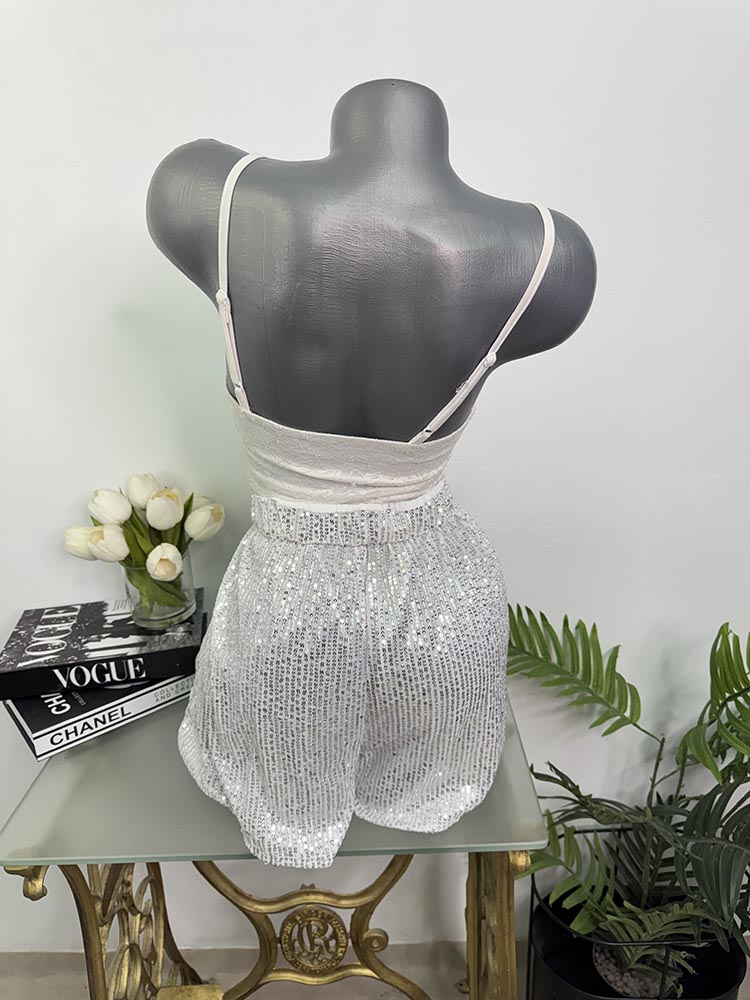 Pantaloni scurti cu strasuri XL - imagine 2