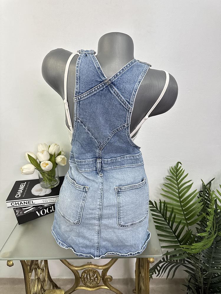 Fusta salopeta blugi Calvin Klein jeans S - imagine 2
