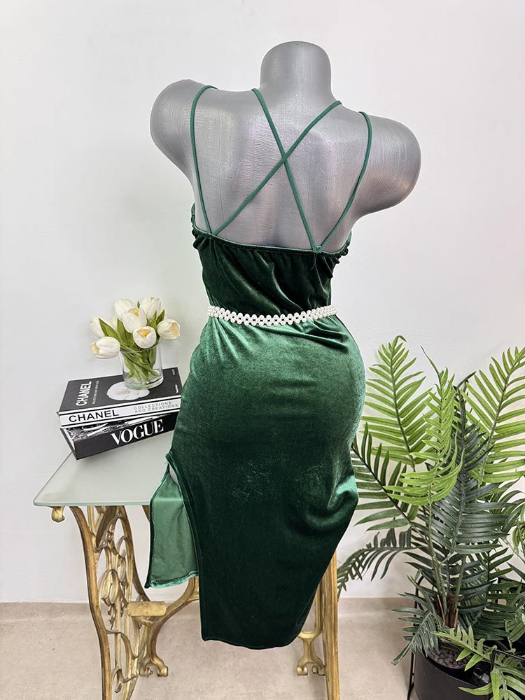 Rochie catifea fara cordon New collection cam S - imagine 2