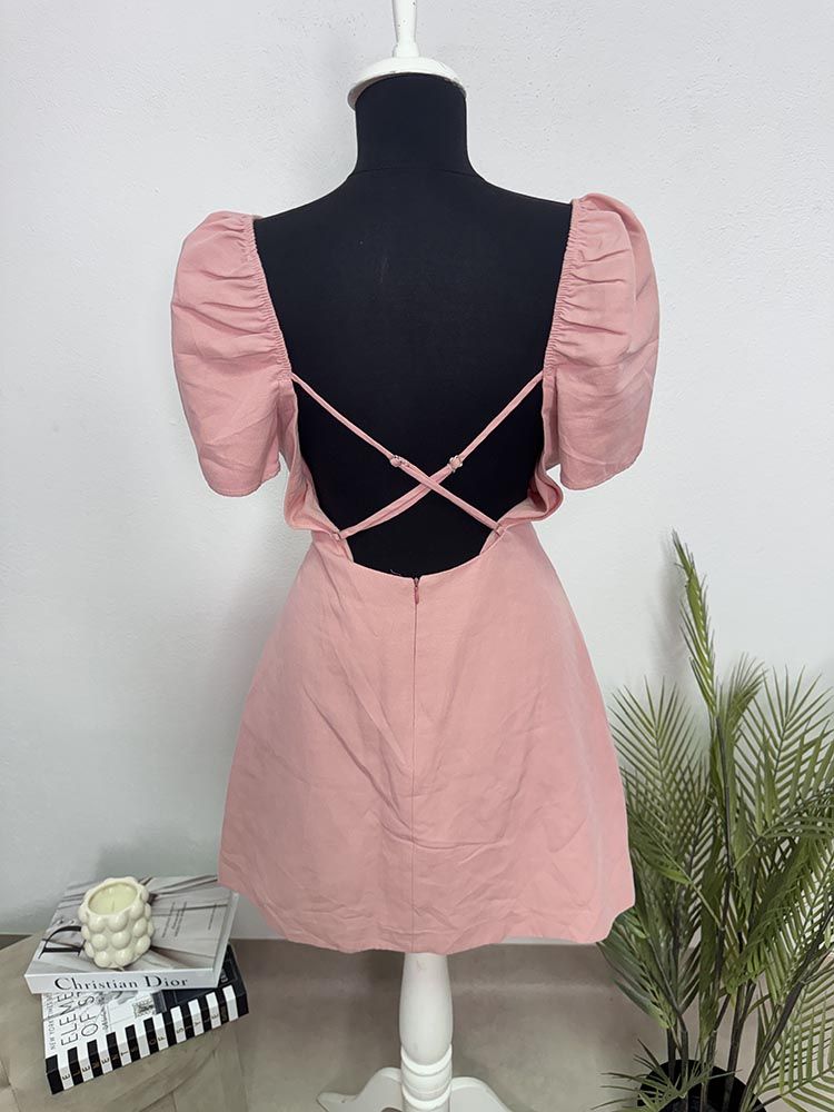 Rochie calitativa cu spate deosebit bumbac Zara L - imagine 2