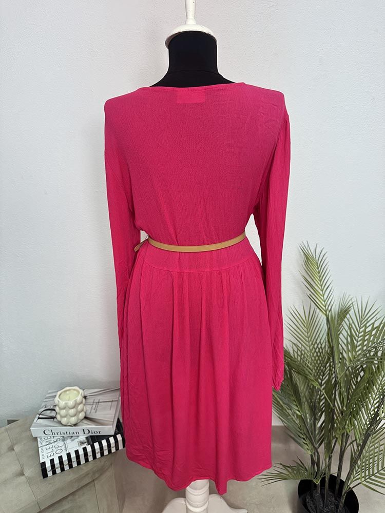 Rochie calitativa vascoza cu curea inclus Janina 42 - imagine 2