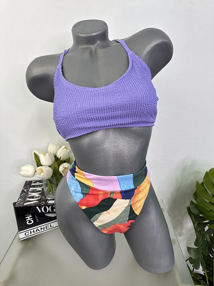 Costum de baie doua piese sutien fara burete sutien 12 cam S-M slip L