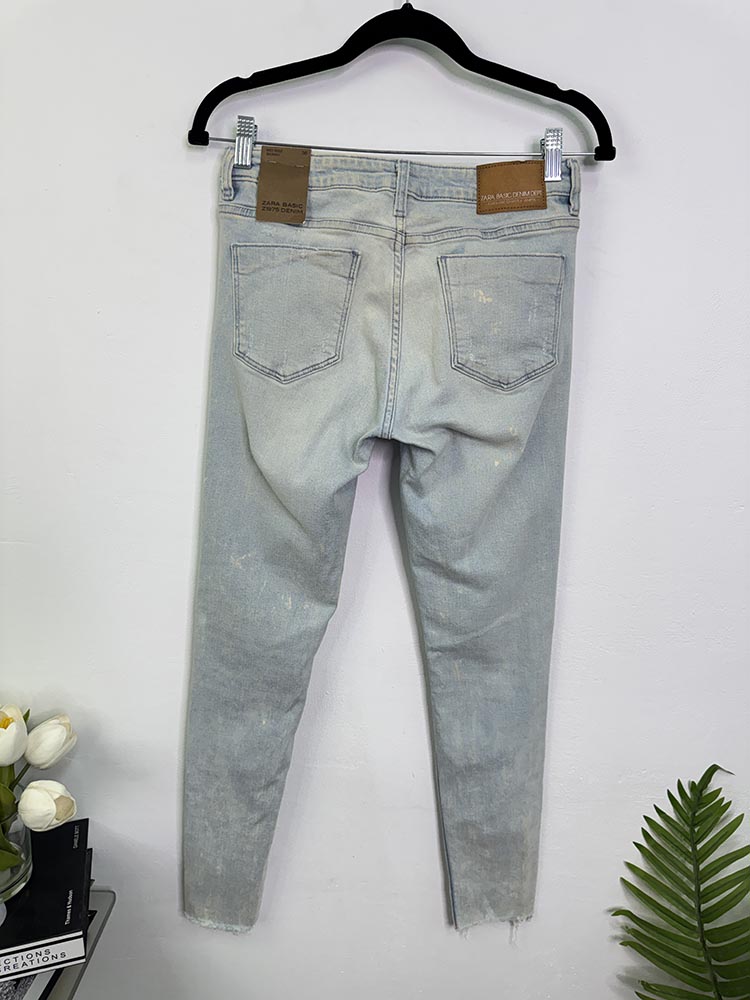 Blugi elastici mide rise skinny pret eticheta 29,95 euro Zara 36 - imagine 2
