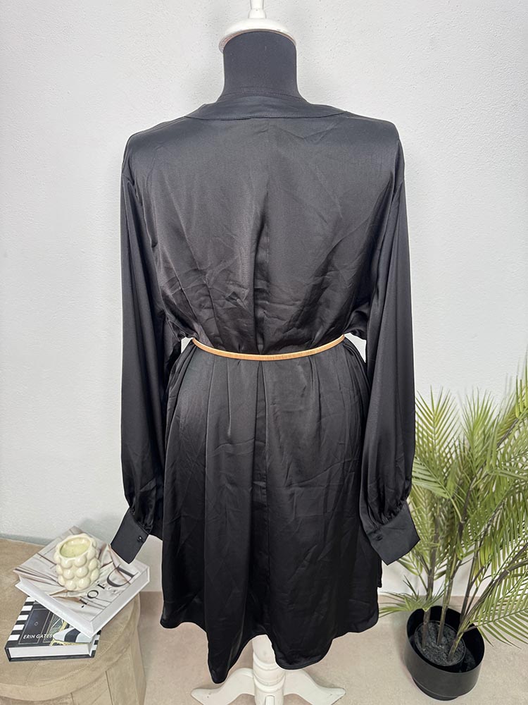 Rochie satinata H&M L - imagine 2