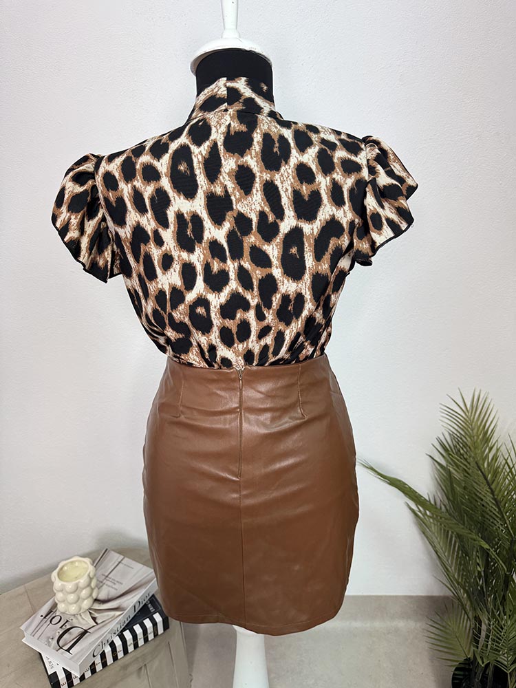 Fusta imitatie piele radica fashion M - imagine 2