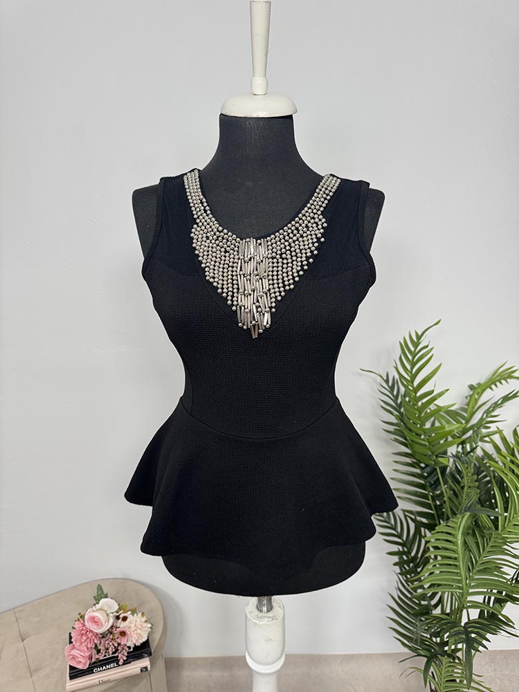 Bluza fara maneci cu margele S