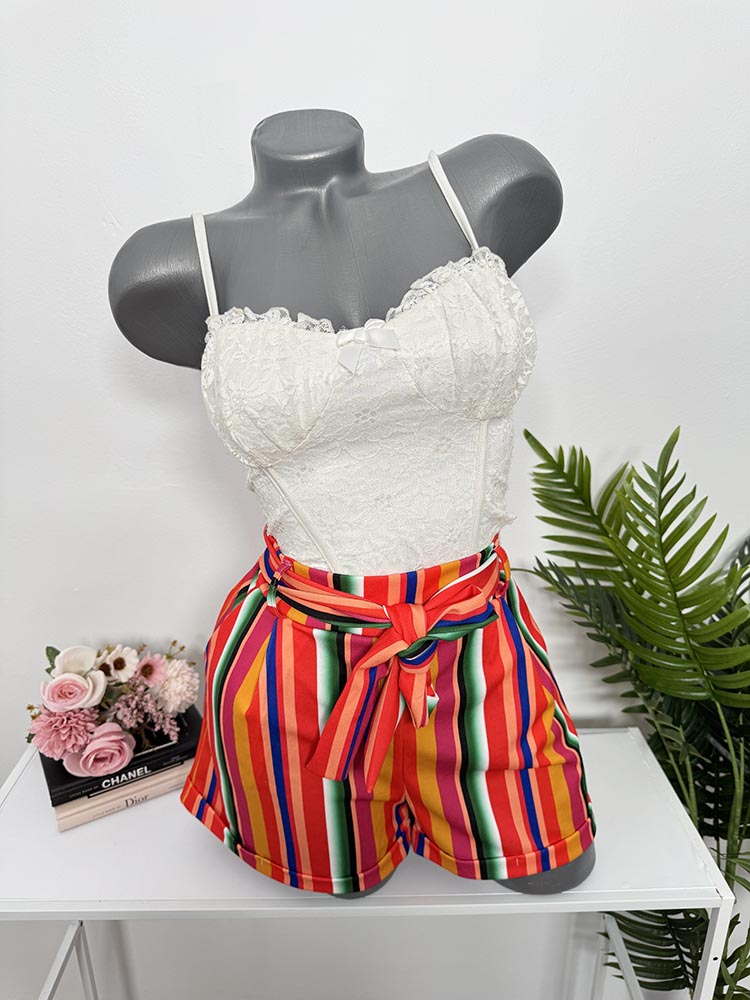 Pantaloni surti cu cordon cam S