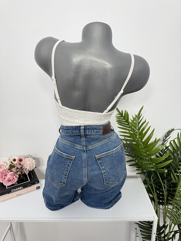 Pantaloni scurti blugi Pieces S - imagine 2