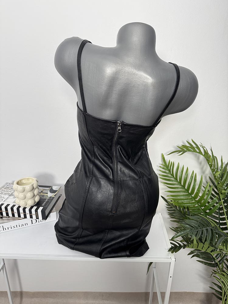 Rochie calitativa din piele ecologica H&M 38 - imagine 2