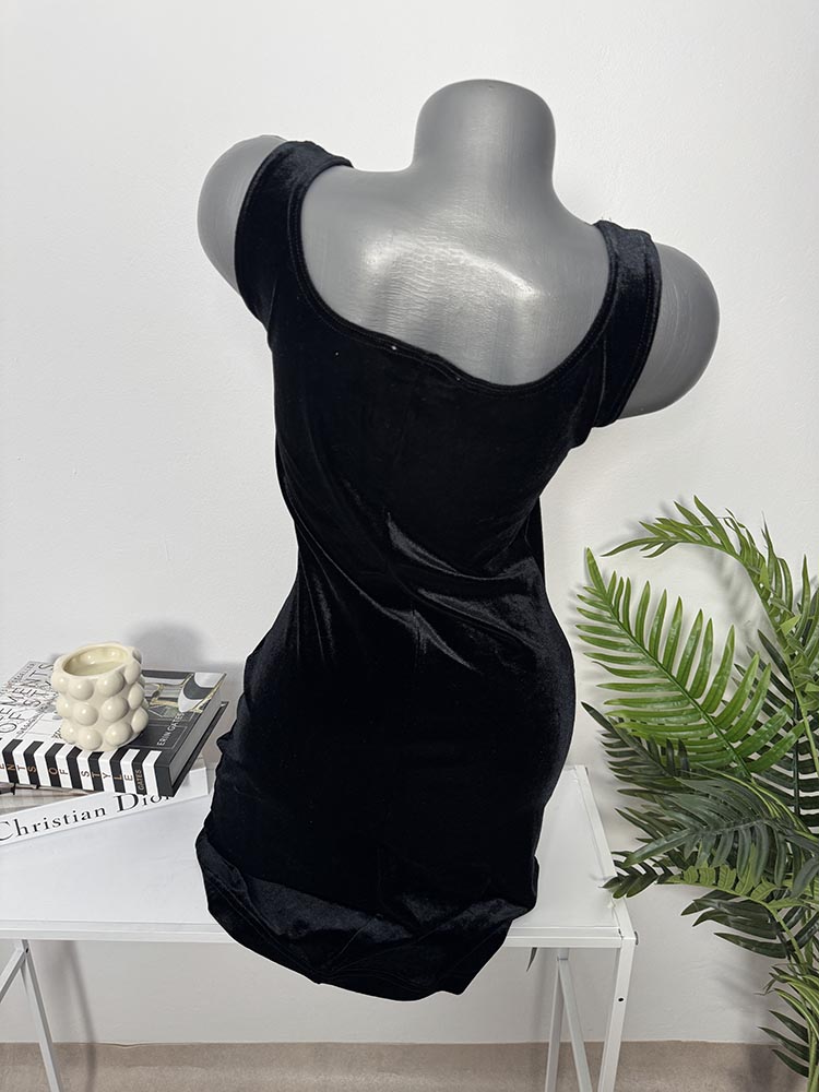 Rochie calitativa din catifea HENNES 36 - imagine 2