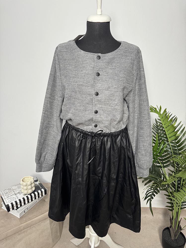 Rochie noua deosebita,cu piele ecologica L.B.C L