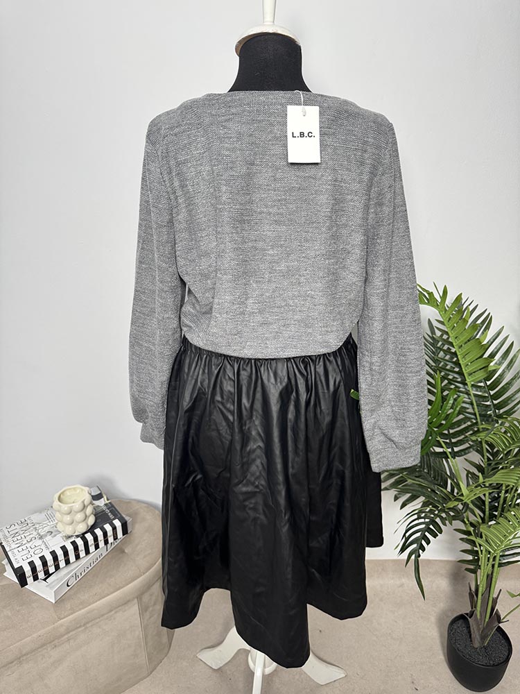 Rochie noua deosebita,cu piele ecologica L.B.C L - imagine 2