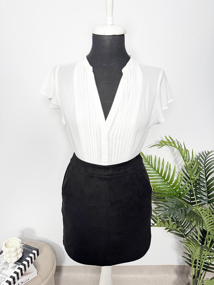 Fusta calitativa tip piele eco. intoarsa Vero Moda S