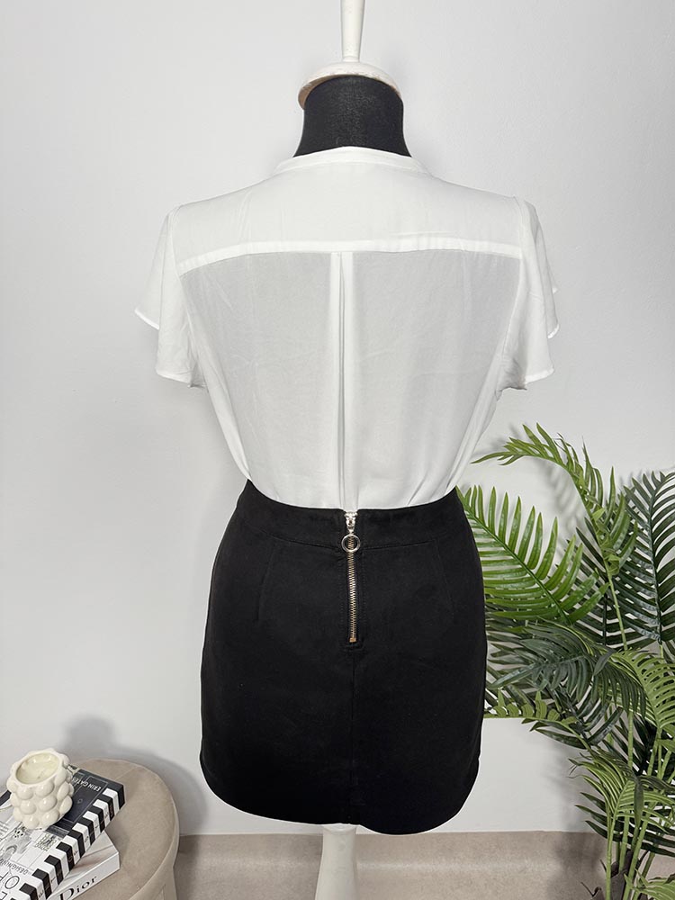 Fusta calitativa tip piele eco. intoarsa Vero Moda S - imagine 2