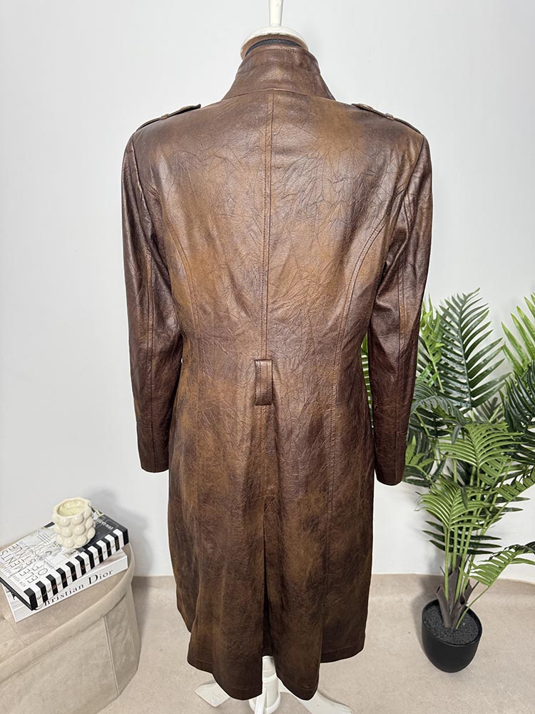 Trench calitativ din piele eco. ALVINA 3 - imagine 2