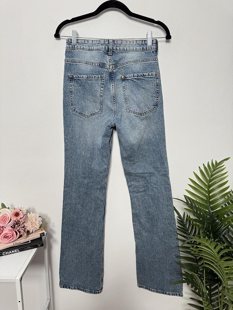 Blugi bootcut regular fit high waist H&M 34 - imagine 2