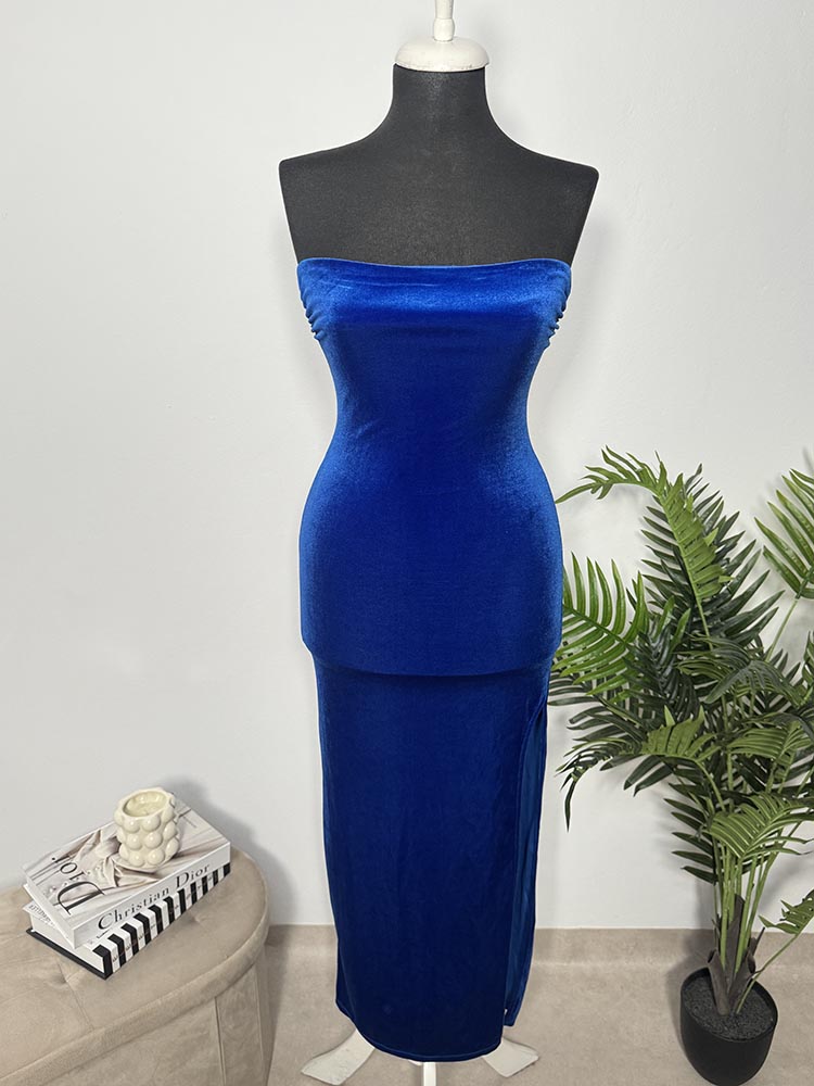 Rochie calitativa din catifea Bershka S