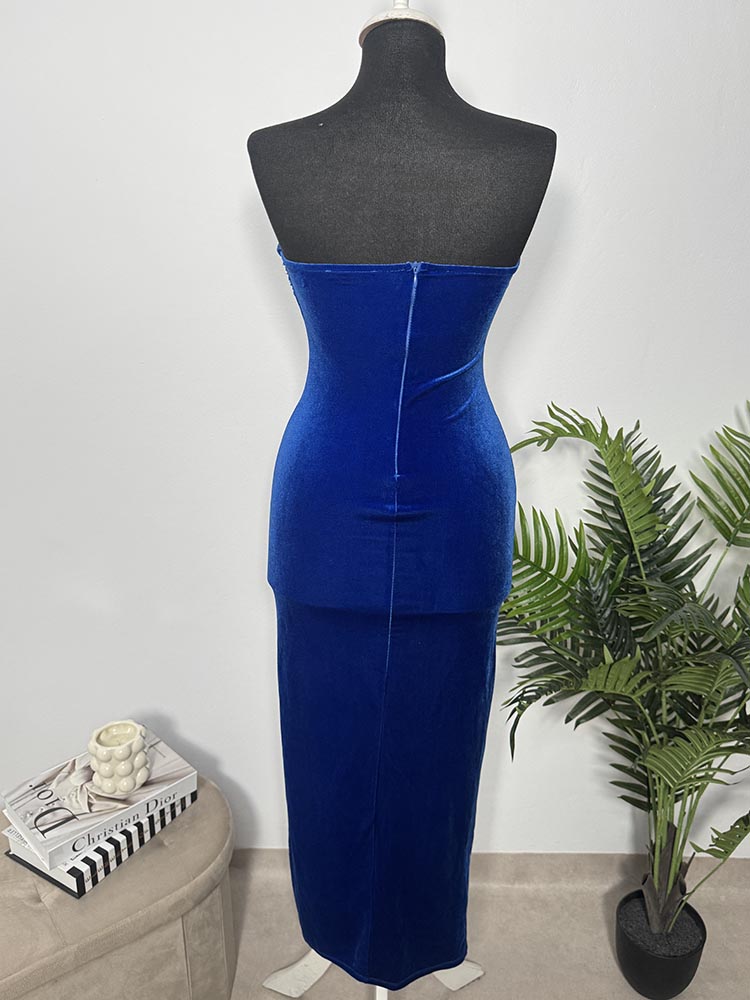 Rochie calitativa din catifea Bershka S - imagine 2