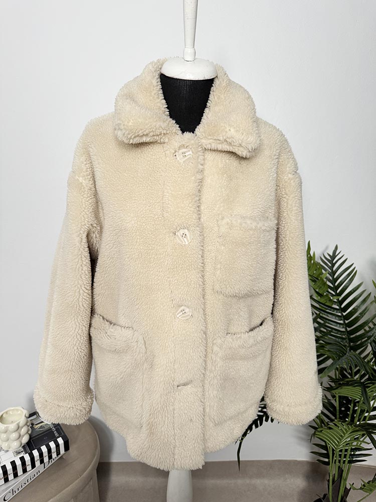 Palton teddy scurt calitativ Pull&Bear M