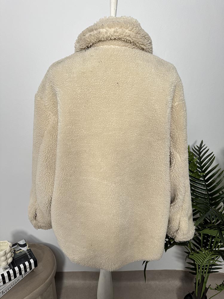Palton teddy scurt calitativ Pull&Bear M - imagine 2
